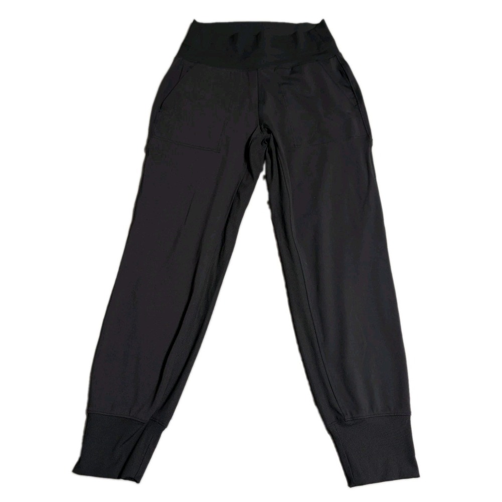 Athleta Jogger Pants Womens Small Petite Black Stretch Travel Athletic Tapered